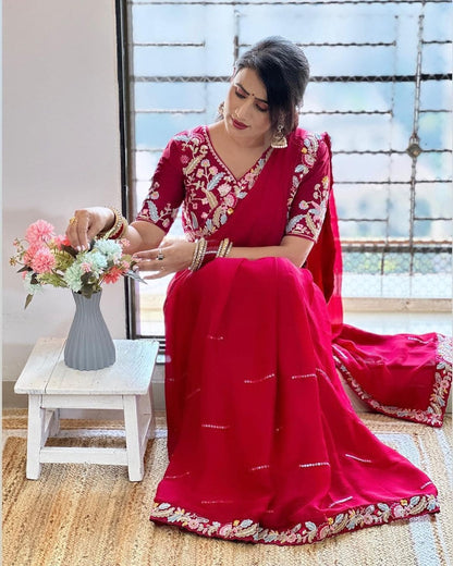 Super Trending Designer Saree Available in Multiple Color