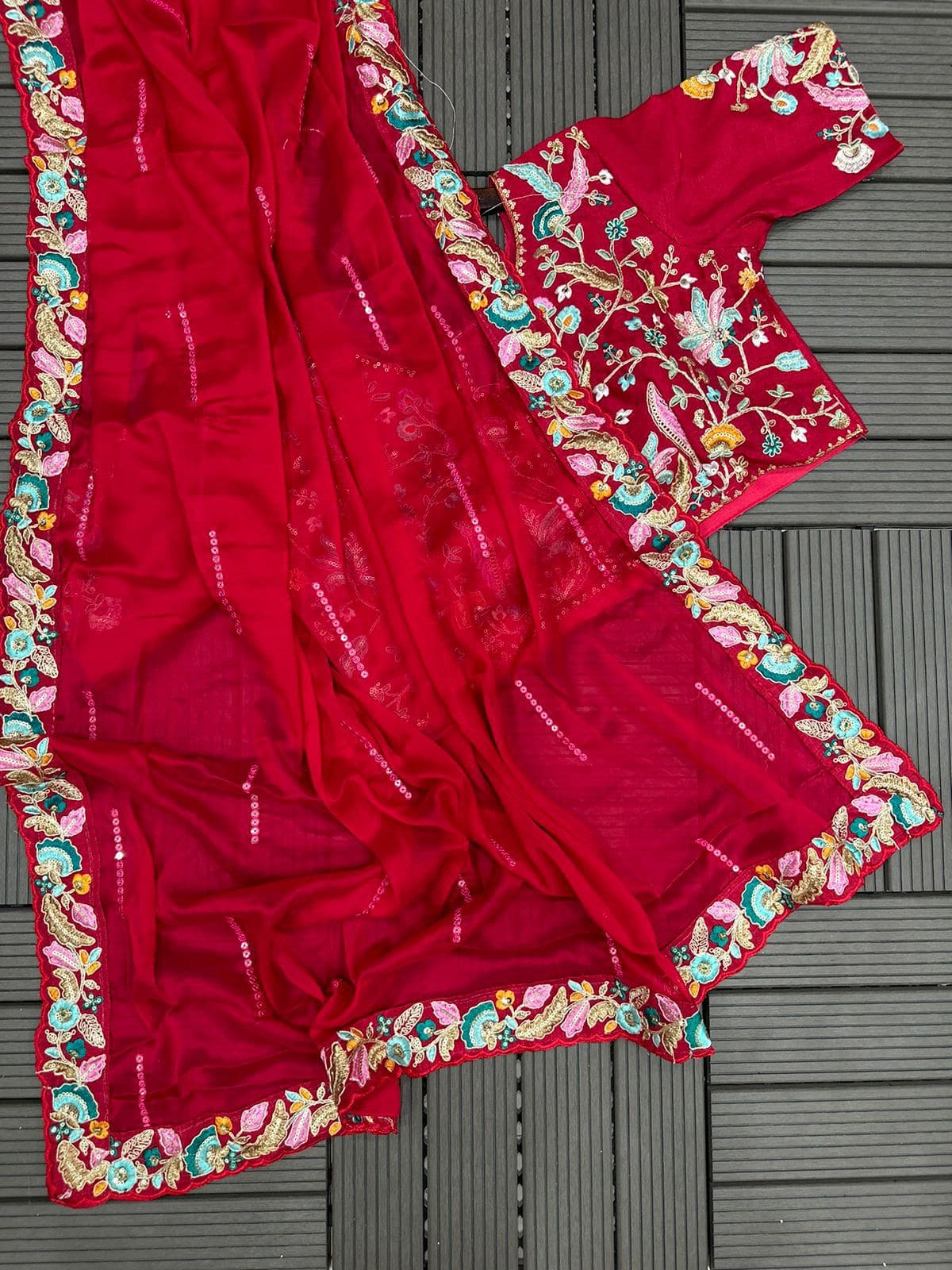 Super Trending Designer Saree Available in Multiple Color