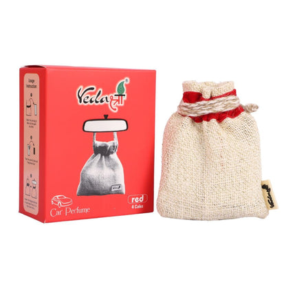 Vedashree Jute Bag Hanging Car Perfumes, Red Fragrance, Organic Air Fresheners and Car Perfumes