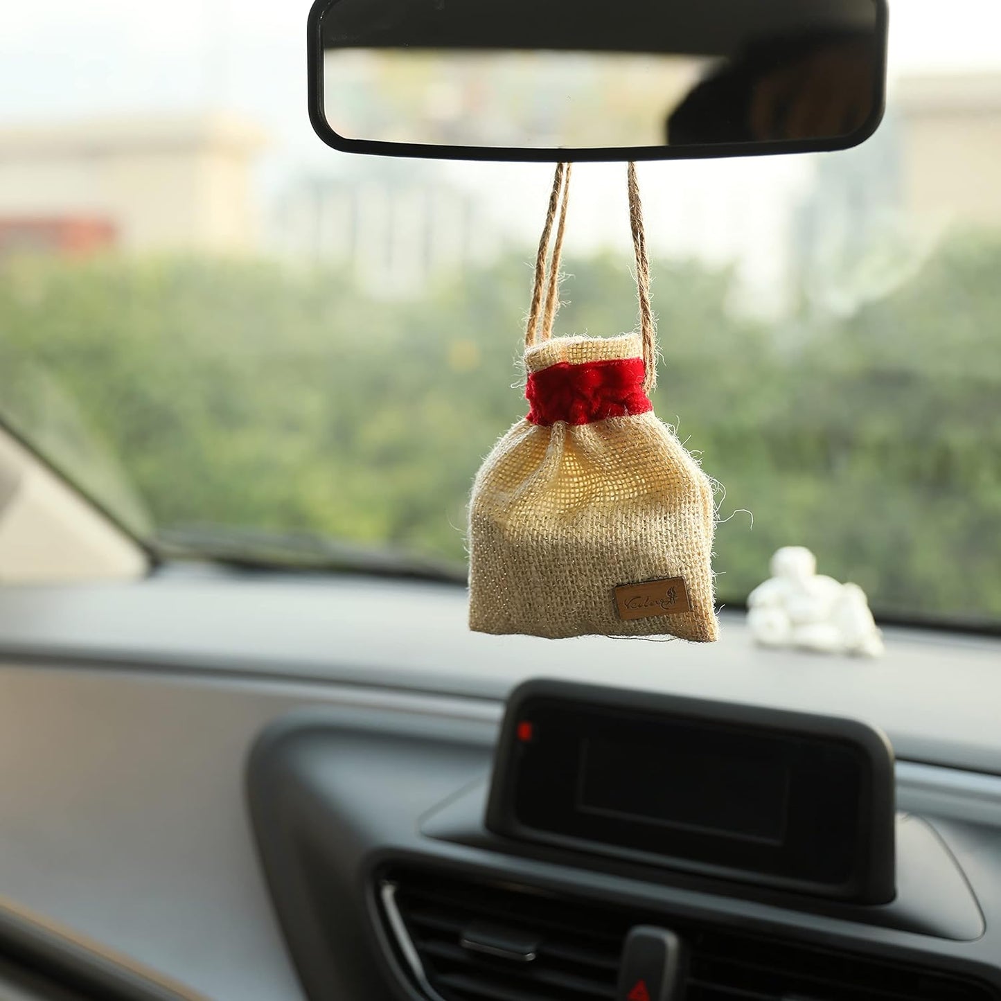 Vedashree Jute Bag Hanging Car Perfumes, Red Fragrance, Organic Air Fresheners and Car Perfumes