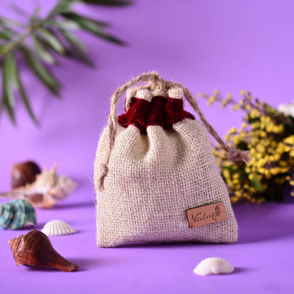 Vedashree Jute Bag Hanging Car Perfumes, Red Fragrance, Organic Air Fresheners and Car Perfumes