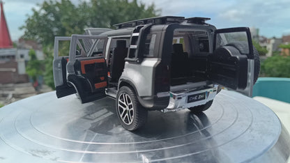 Land Rover Defender - Diecast Metal Car | ( 1:24 Scale Simulation Sound and Light Pull Back Series )